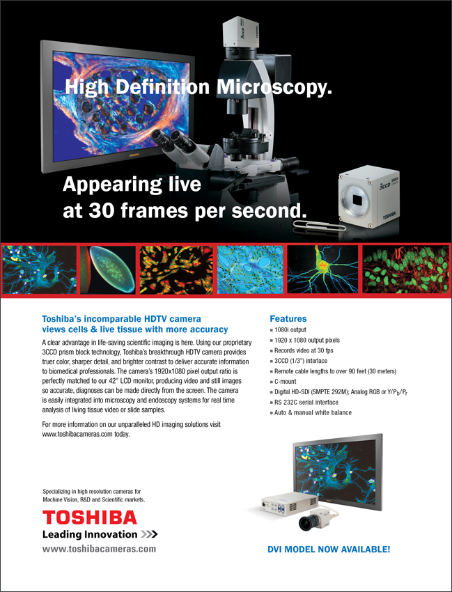 Toshiba Imaging High-Definition Cameras for Microscopy Ad