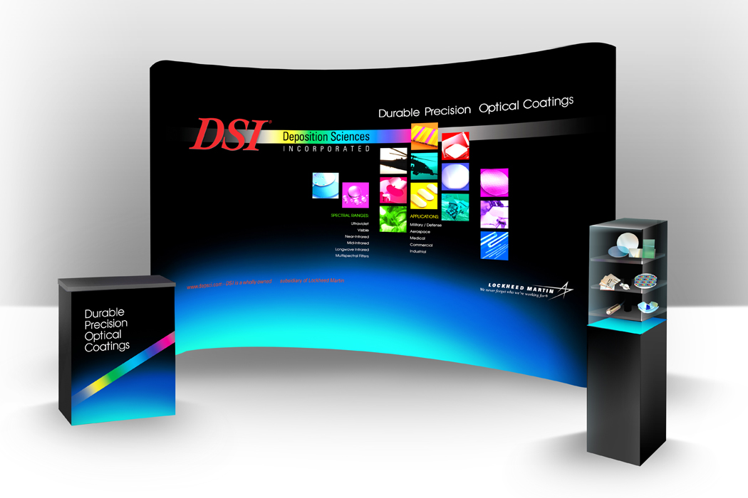 DSI Backlit Tradeshow Booth Highlights Durable Precision Optical Coatings
