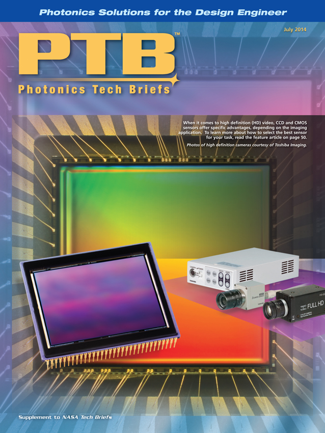 Photonics Tech Briefs Featured Our Cover Design with Toshiba Imaging's CCD and CMOS Cameras