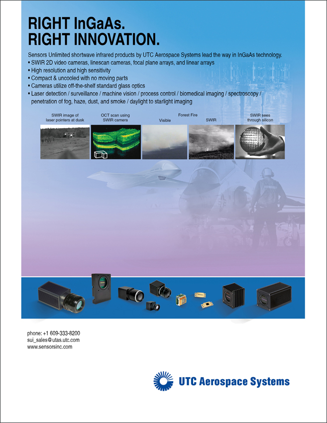 Sensors Unlimited/UTC InGaAs Cameras for Shortwave Infrared Imaging Ad